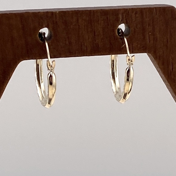 18mm X 3mm 10k solid gold hoops - Picture 1 of 10